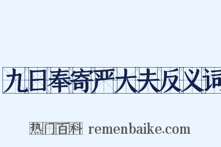 九日奉寄严大夫反义词是什么意思的图片